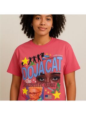 Official Doja Cat "The Scarlet Tour" Tee - Unisex Adult Pink Tee